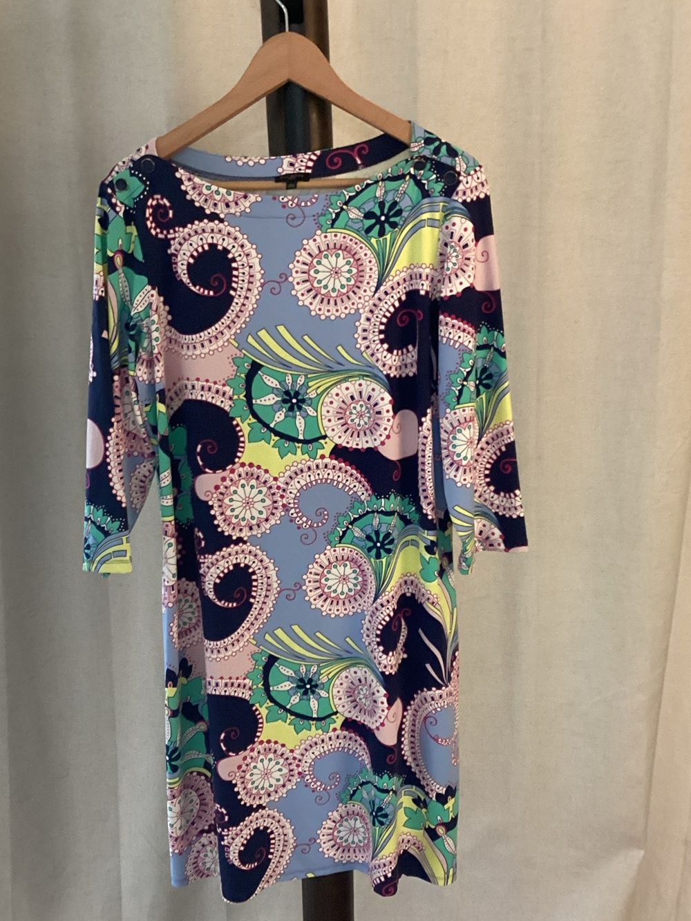 Talbots Paisley Midi Dress - Navy, Light Blue, Green, Pink